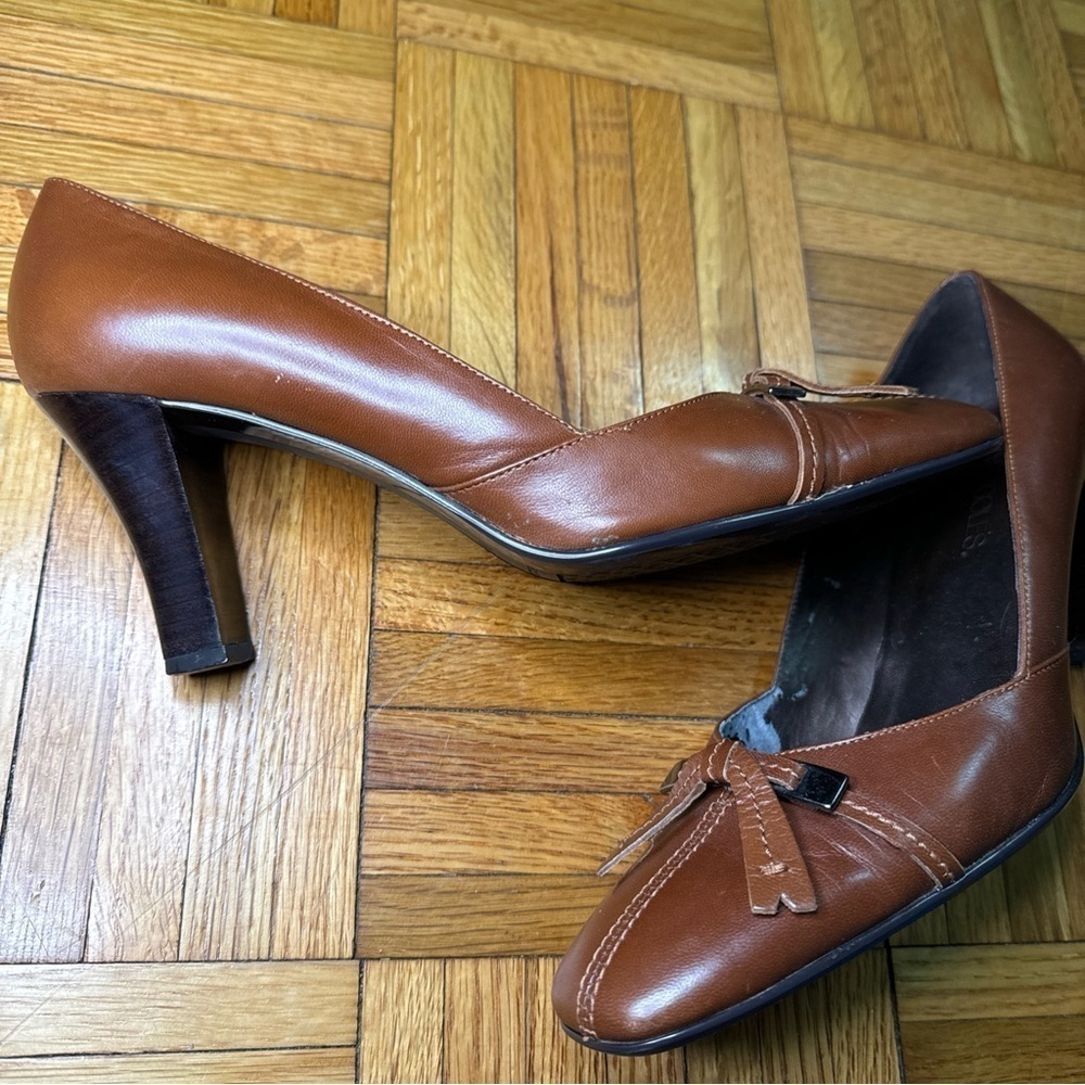 Aerosoles women’s brown bow slip on heels women’s shoes‎ size 8.5 - Picture 3 of 5